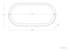 Aplique LED 25W Oval IP65 White 5000K Blanco Frío