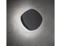 Aplique LED Zafferano Ciottolo IP54 7W 890lm 3000K en aluminio gris oscuro