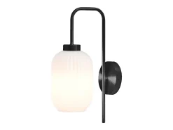 Aplique negro y cristal blanco L.25 x Alt.41 cm - LOUXOR