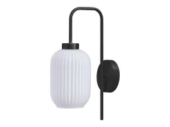 Aplique negro y cristal blanco L.25 x Alt.41 cm - LOUXOR