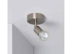Aplique Orientable Aluminio Oasis 1 Foco Plata Plateado