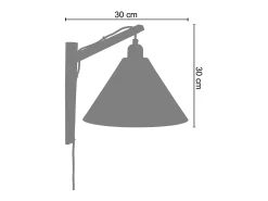 Aplique TOSEL ,madera, Blanco,A30xD 30x P 30cm