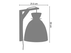Aplique TOSEL ,madera,beige,A30xD21,5xP28cm