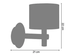 Aplique TOSEL ,madera,Blanco , A22xD21xP 14cm