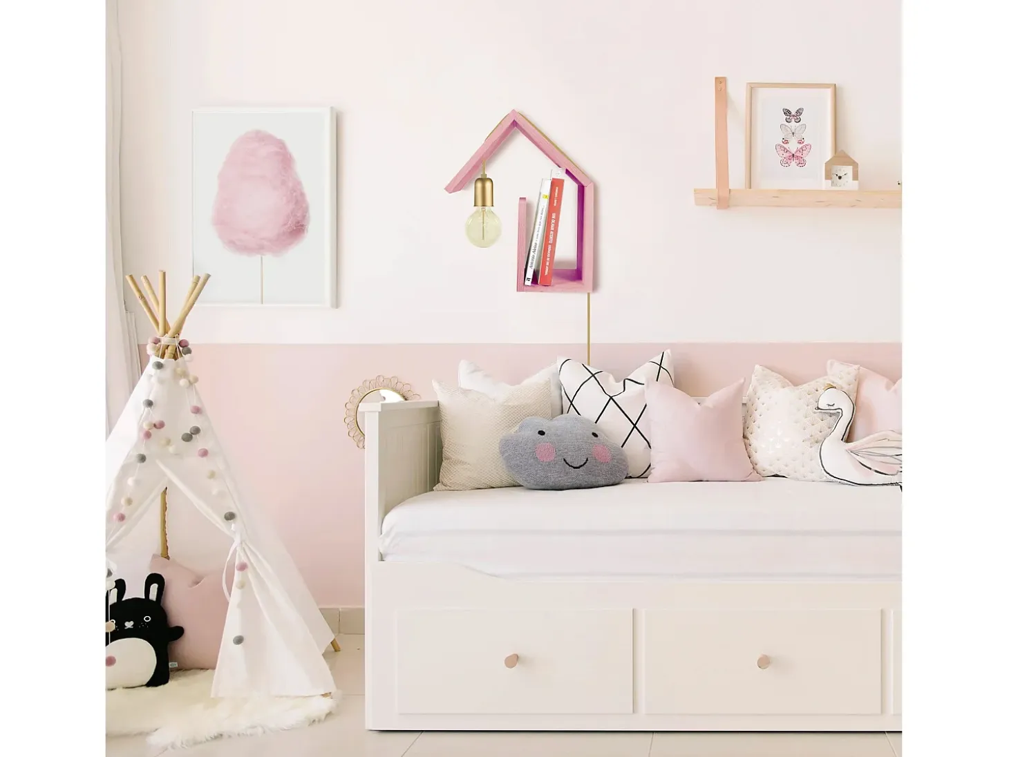 Aplique TOSEL ,madera,Rosa ,A10xD30xP30cm