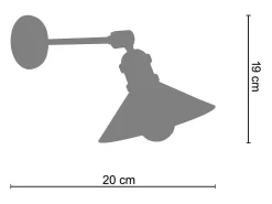 Aplique TOSEL ,metal,Aluminio ,A19xD20xP37cm