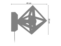Aplique TOSEL ,metal,Negro ,A80xD24xP24cm