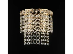 Aplique Wagner en hierro y latón dorado con pedrería 2 luces .14 P.21 BL266-AP2-OR