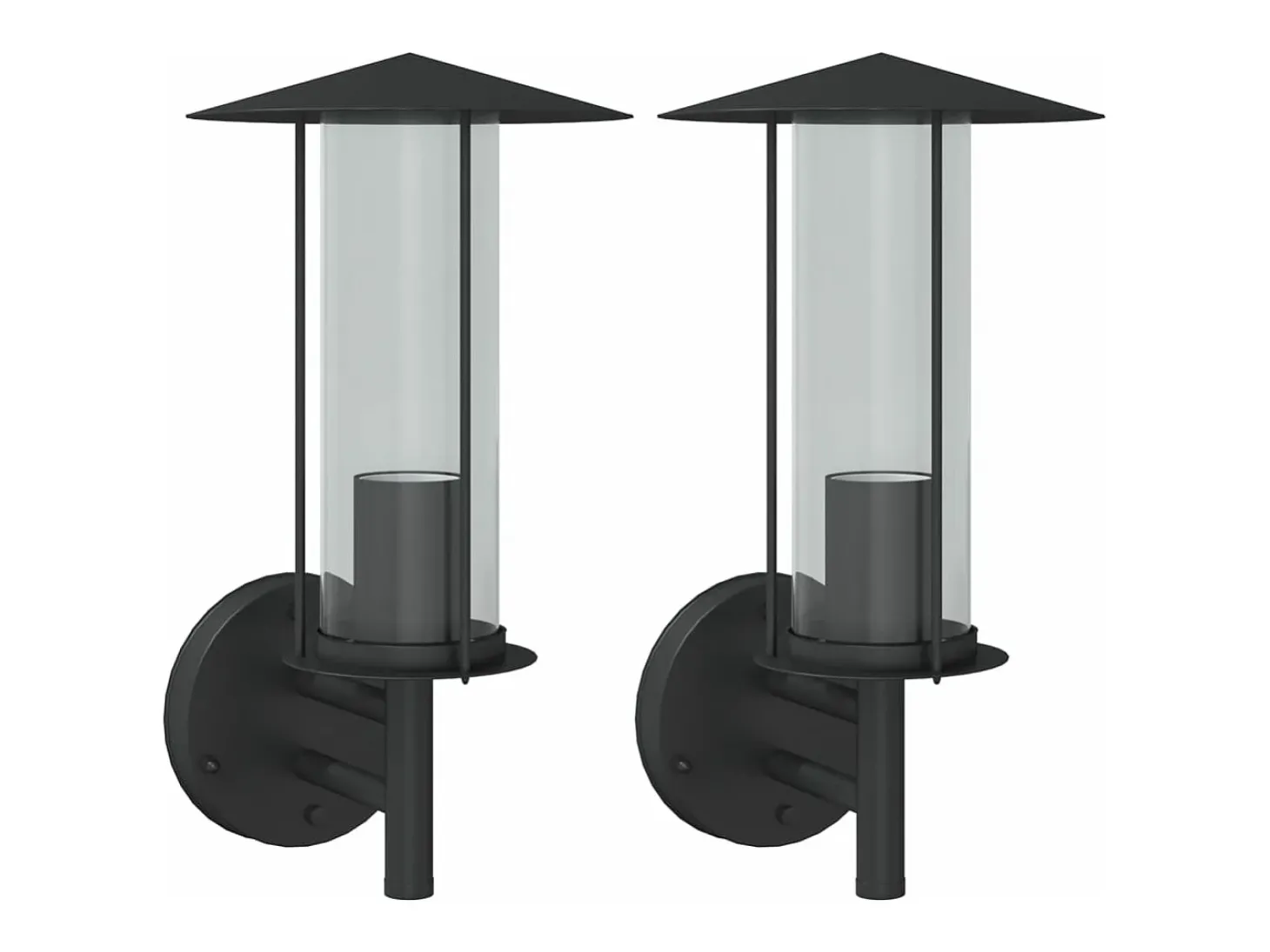 Apliques de exterior 2 unidades acero inoxidable negro ES218294