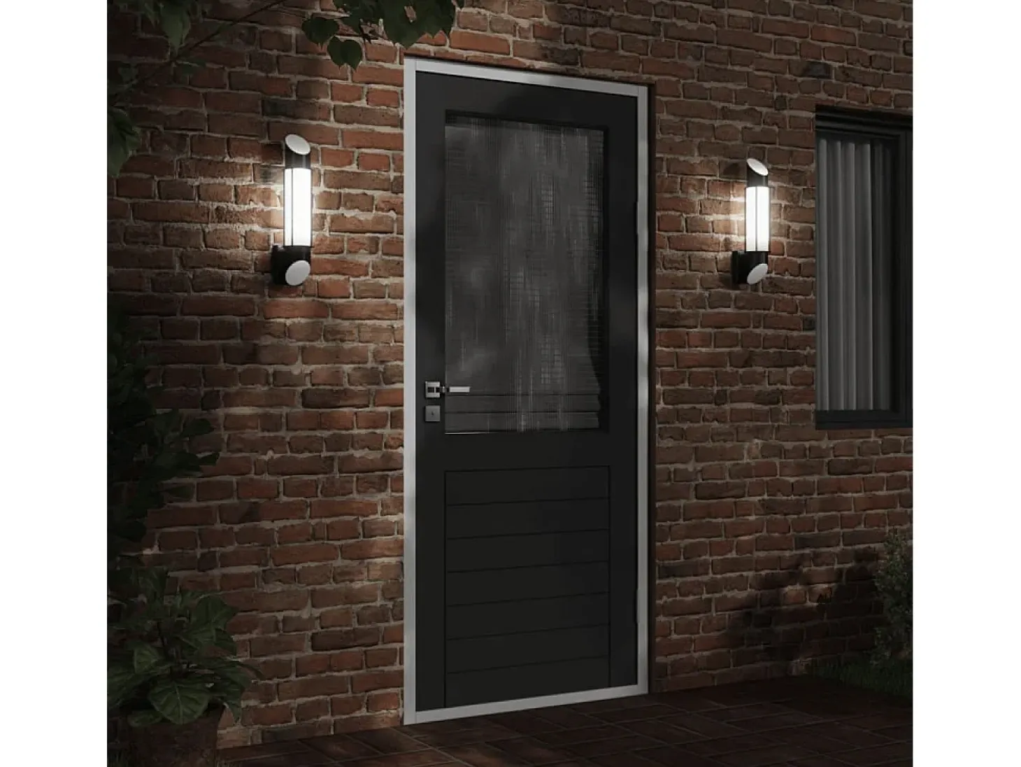 Apliques de exterior 2 unidades acero inoxidable negro ES957406