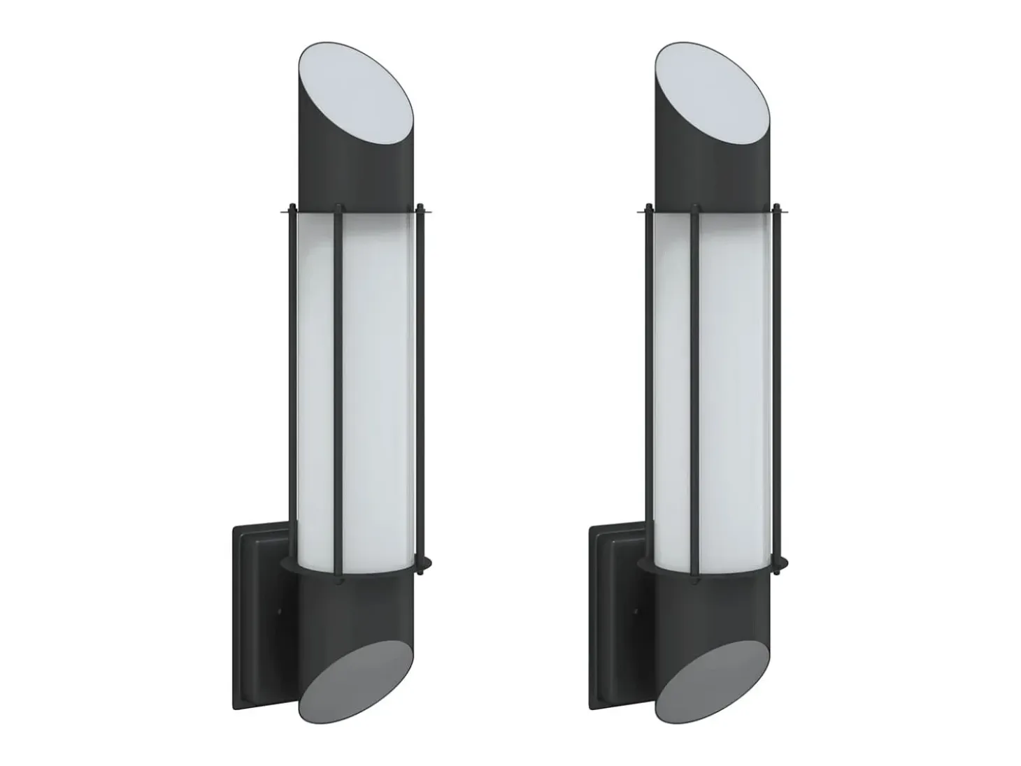 Apliques de exterior 2 unidades acero inoxidable negro ES957406