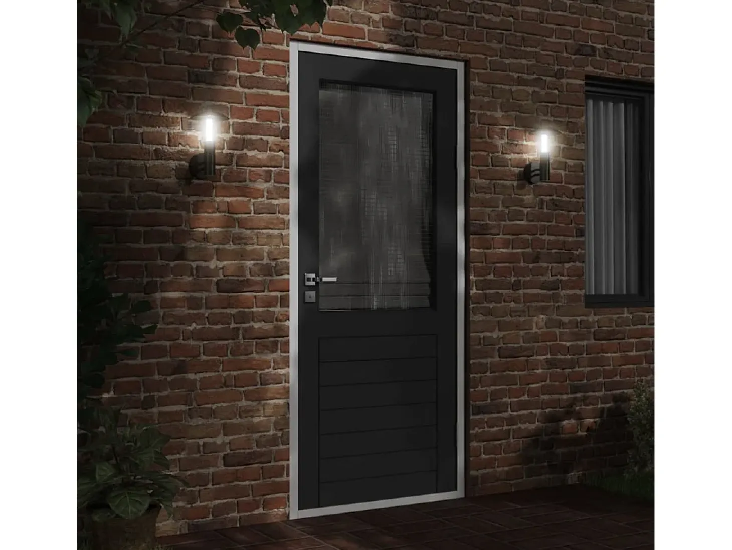 Apliques de exterior 2 unidades acero inoxidable negro ES922463