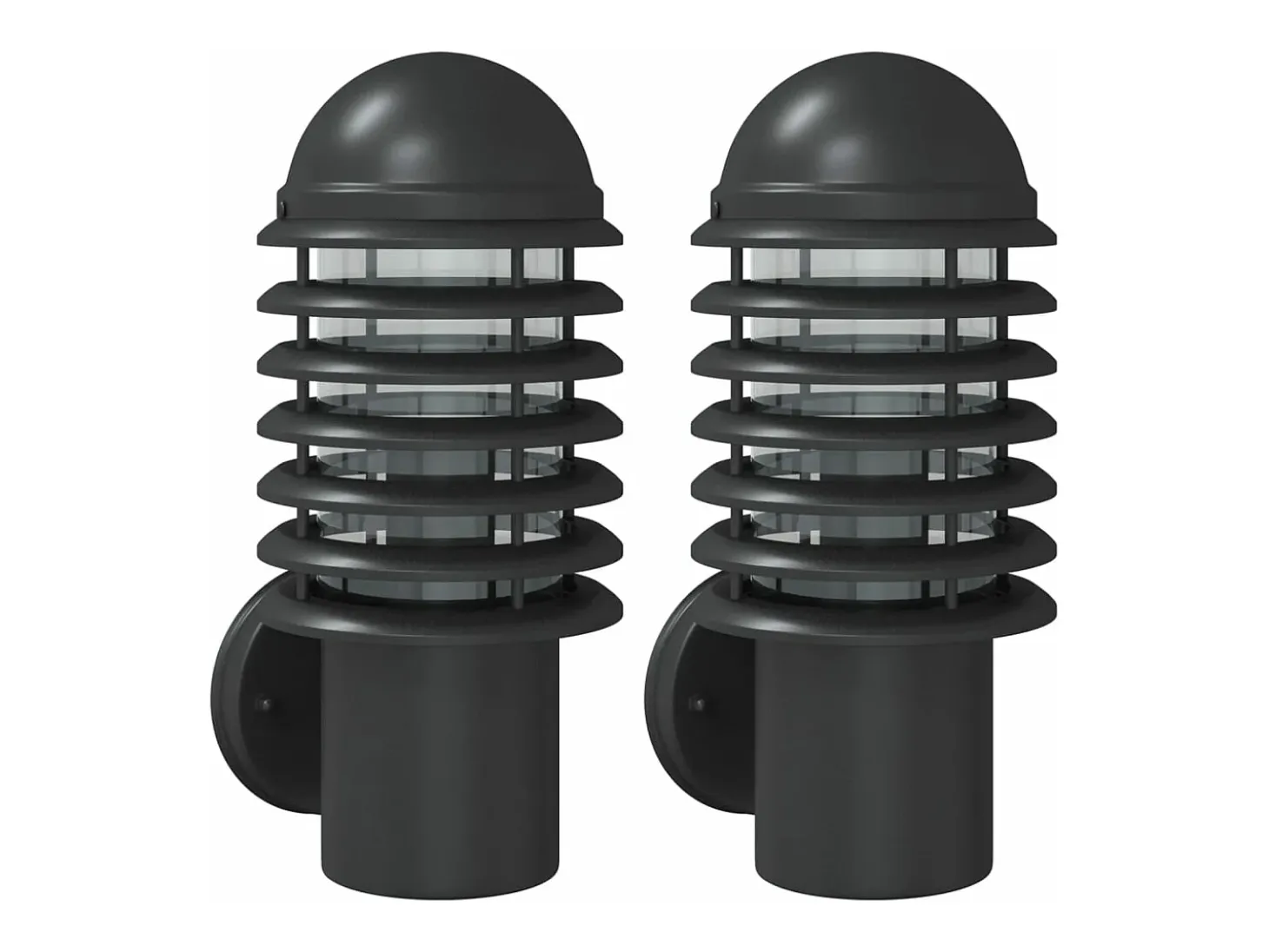 Apliques de exterior 2 unidades acero inoxidable negro ES564873