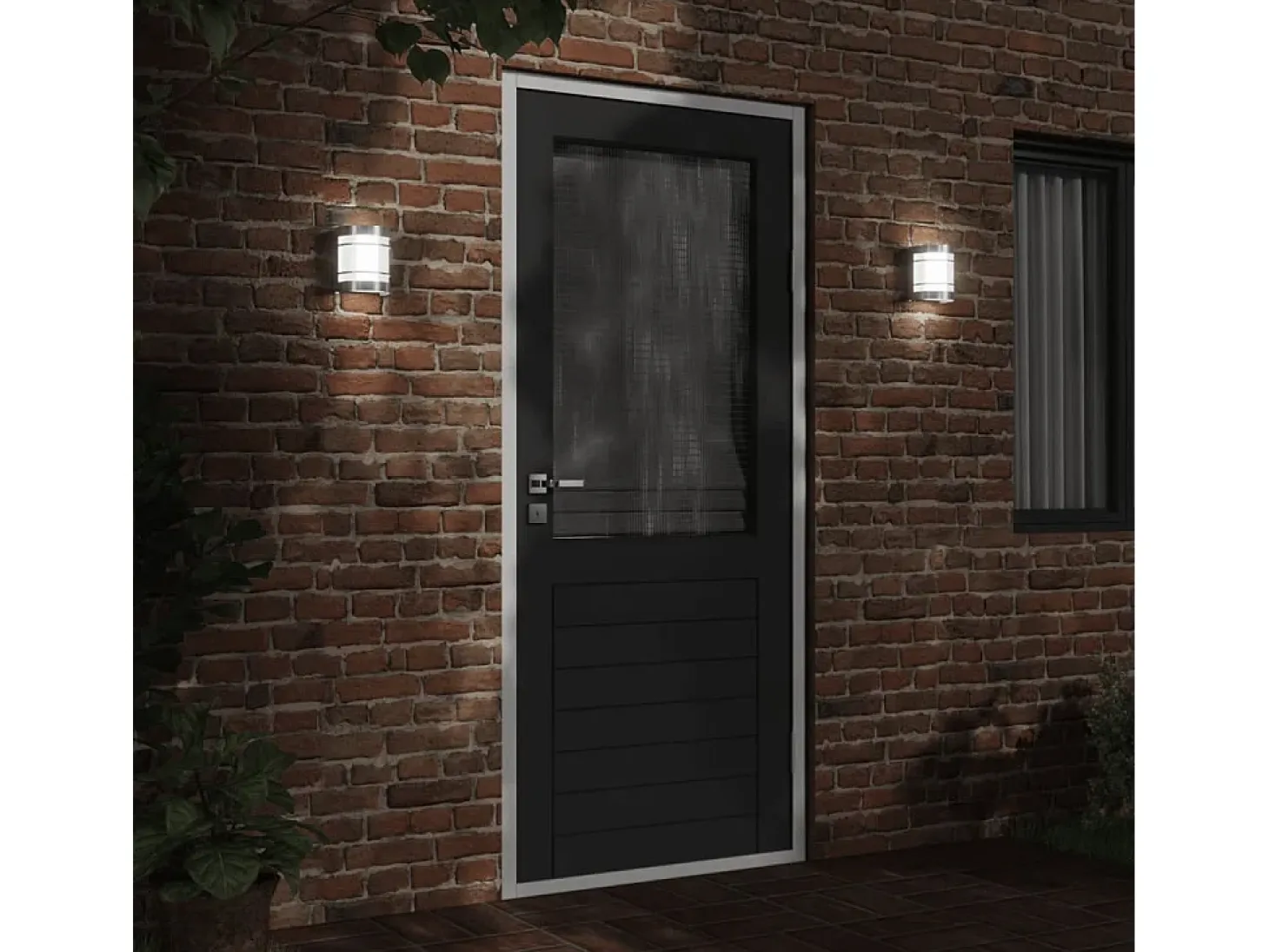 Apliques de exterior 2 unidades acero inoxidable plateado ES485244