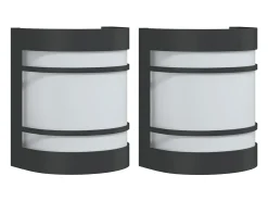 Apliques de exterior 2 unidades acero inoxidable negro ES361631