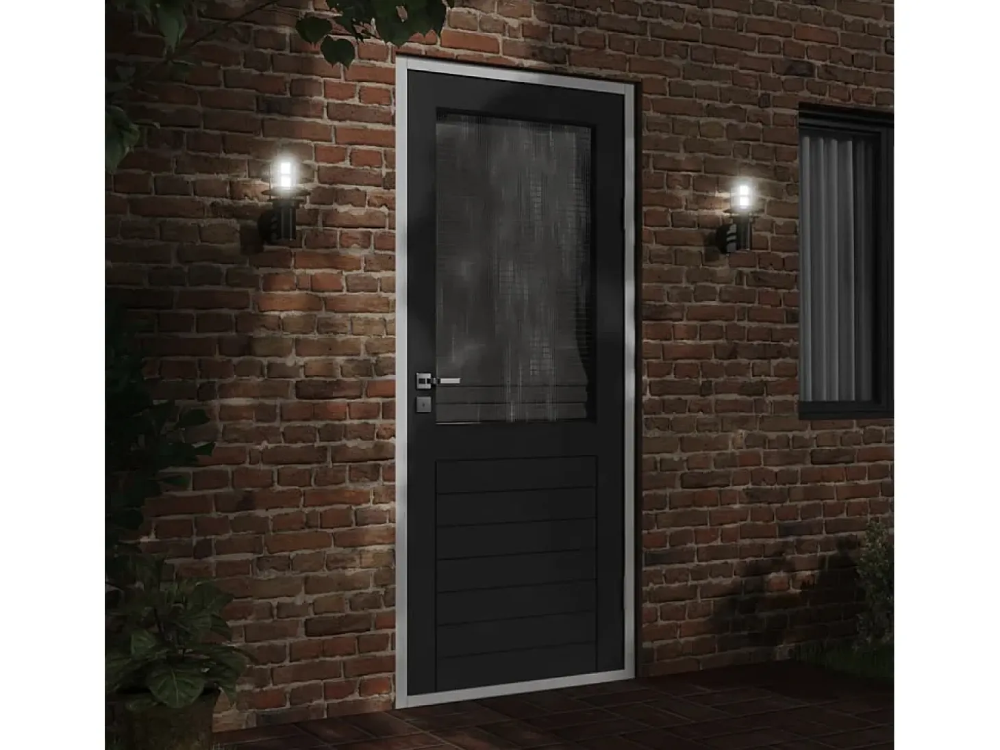 Apliques de exterior 2 unidades acero inoxidable negro ES150372