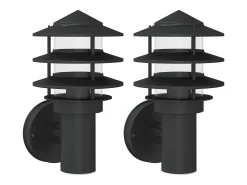 Apliques de exterior 2 unidades acero inoxidable negro ES150372