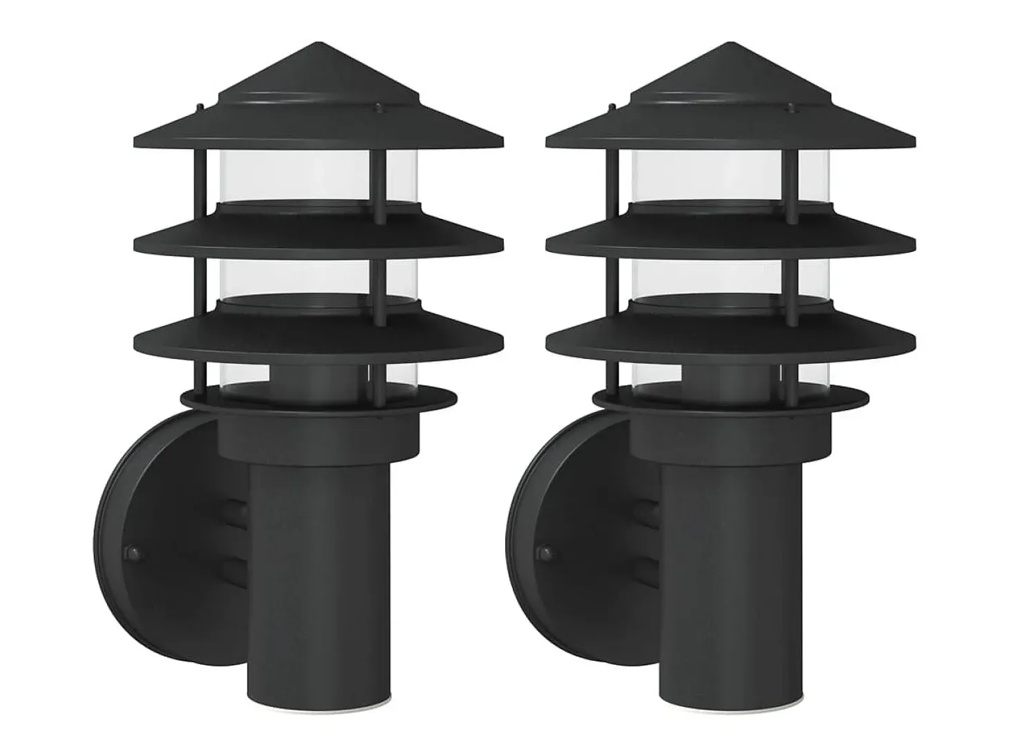 Apliques de exterior 2 unidades acero inoxidable negro ES150372