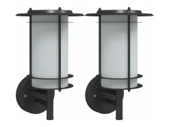 Apliques de exterior 2 unidades acero inoxidable negro ES605786