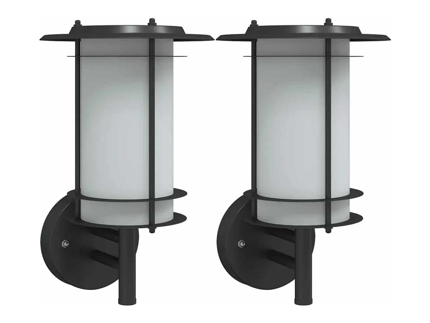 Apliques de exterior 2 unidades acero inoxidable negro ES605786