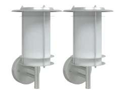 Apliques de exterior 2 unidades acero inoxidable plateado ES585178