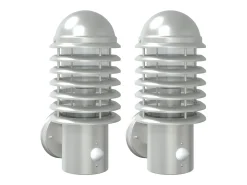 Apliques de exterior con sensor 2 unidades acero inoxidable ES683813