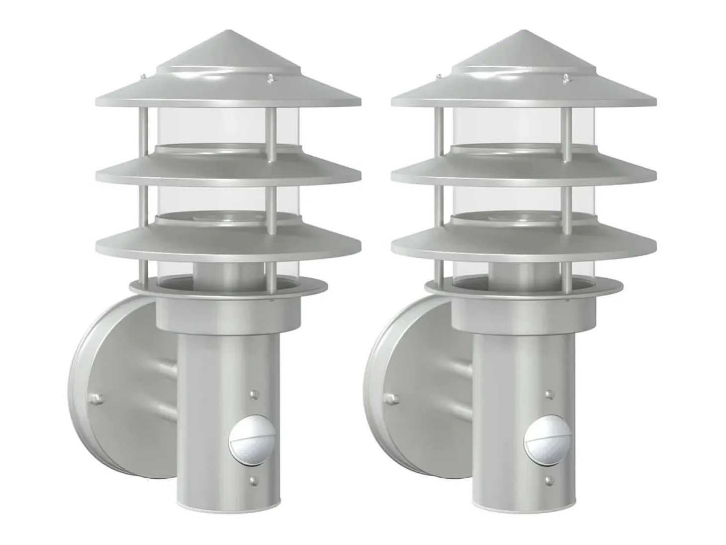 Apliques de exterior con sensor 2 unidades acero inoxidable ES227156