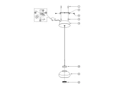 Arabella - Lámpara colgante individual de Fabas Luce - LED de 8 W - Lámpara de techo de 14 cm de diámetro en color ámbar