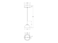 Arabella - Lámpara colgante individual de Fabas Luce - LED de 8 W - Lámpara de techo de 14 cm de diámetro en color ámbar