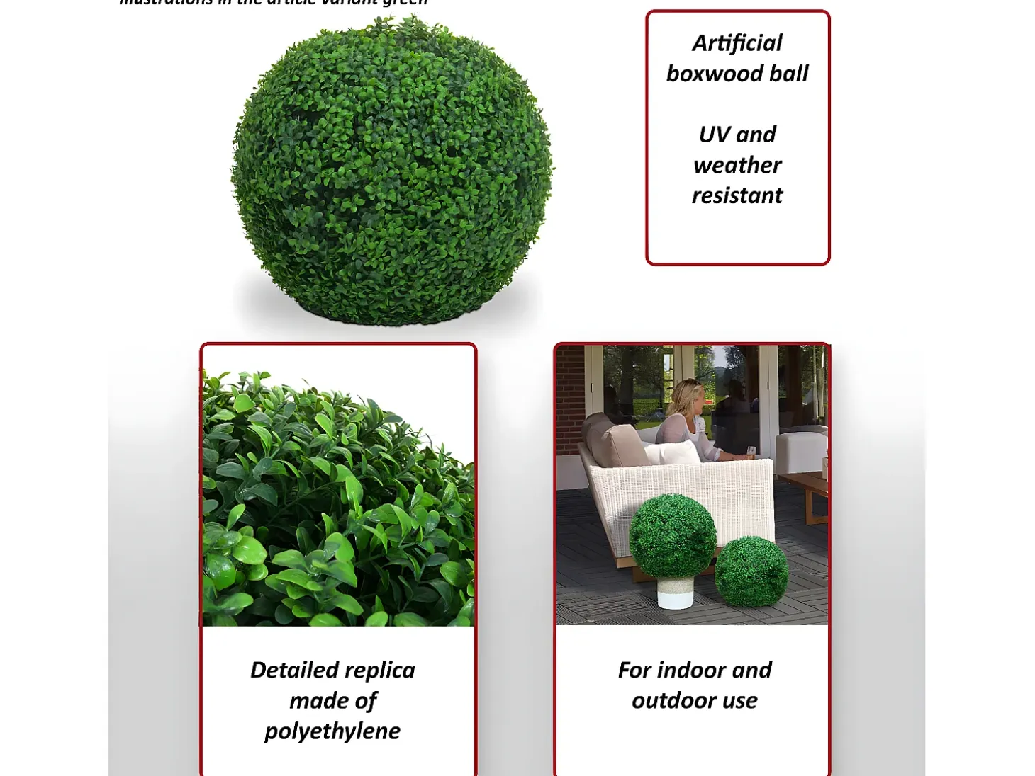 Arbusto artificial MCW-L77, verde