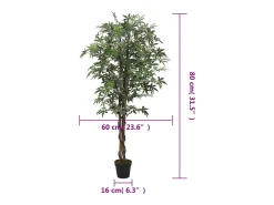 Arce artificial 224 hojas 80 cm verde