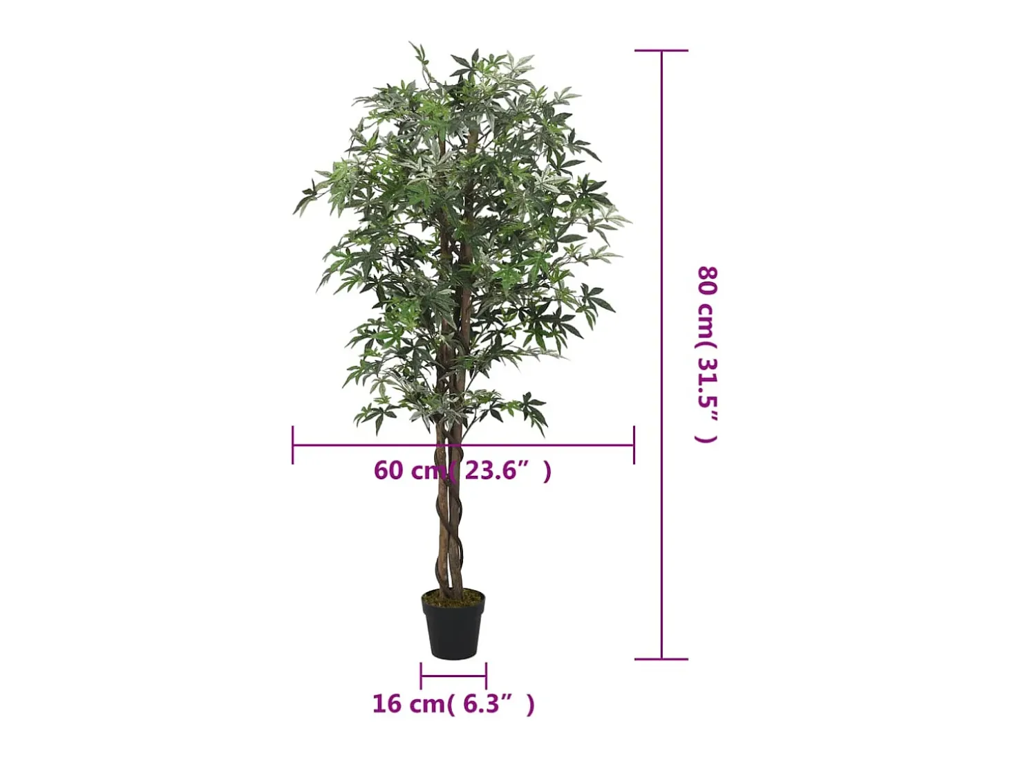 Arce artificial con 224 hojas verde 80 cm ES914463