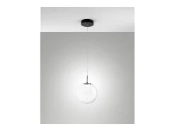 Ariel - Lámpara colgante individual transparente de Fabas Luce - LED regulable de 14 W - Lámpara de techo de diseño moderno