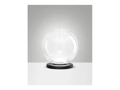 Ariel - Lámpara de mesa transparente Fabas Luce - Luz táctil LED regulable de 11 W - Vidrio borosilicato transparente con forma de gota