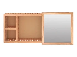 Armario con espejo madera maciza nogal 80x17x34 cm ES209539