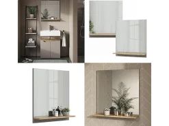 Armario con espejo para baño gris 60x14x67 marelle