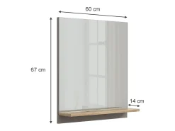 Armario con espejo para baño gris 60x14x67 marelle