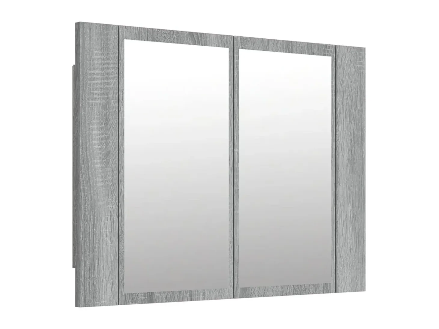 Armario con espejo y LED madera contrachapada gris 60x12x45 cm ES802267