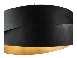 Astro - Lámpara colgante negra con decoración, interior oro antiguo y cable de acero ajustable, 2 luces