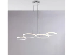 Atena Suspensión en metal y aluminio lacado en blanco con LED CCT integrado + mando a distancia y cables eléctricos orientables. 100 x 64 BL287-SBC