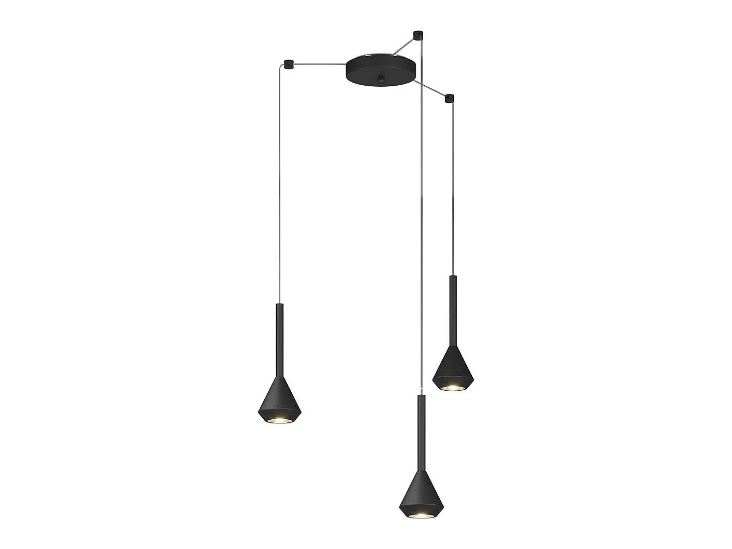 Aygo Sospensione 3 Luci Spostabile Nero Con Cavo Cm.250
