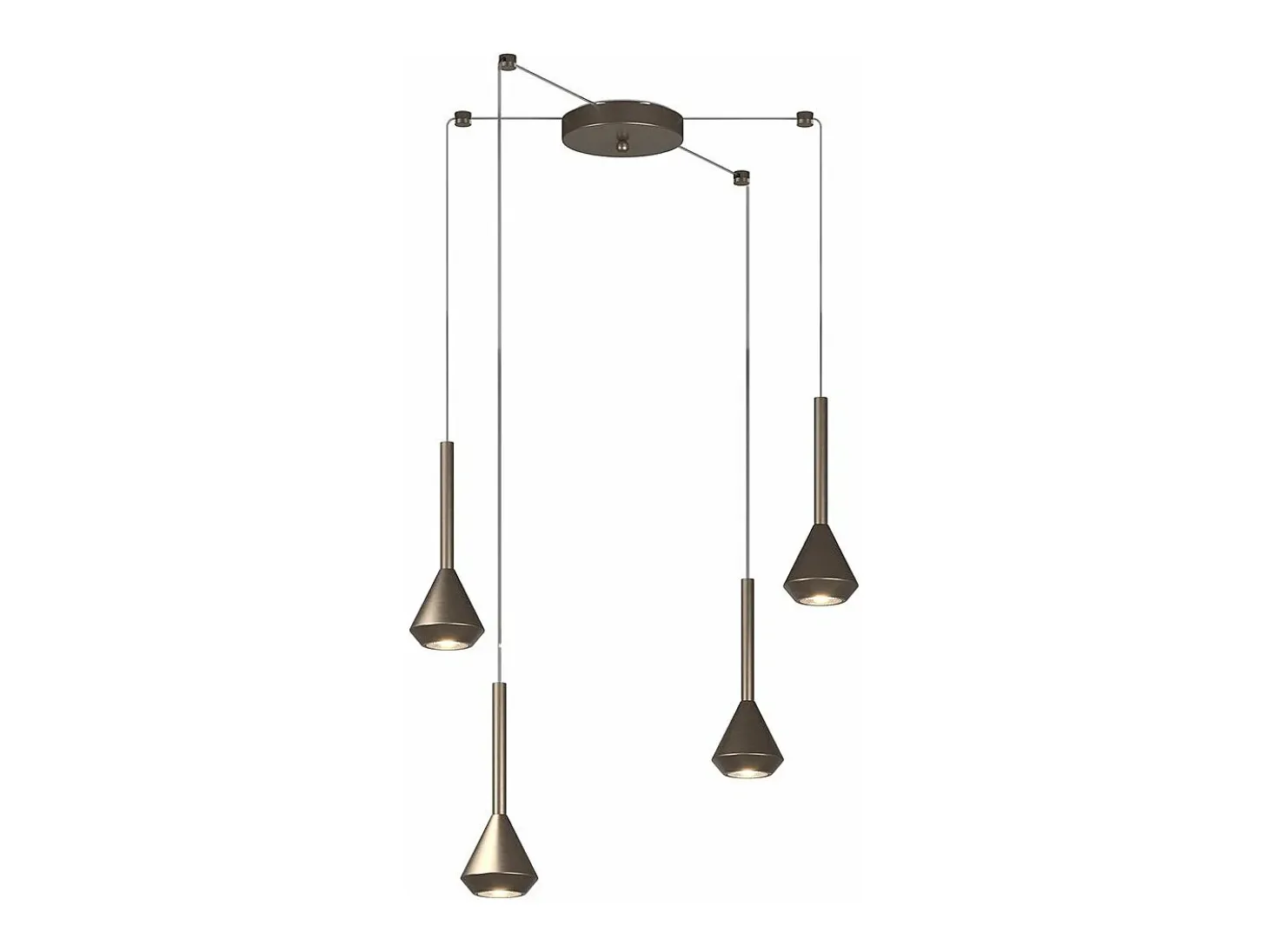 Aygo Sospensione 4 Luci Spostabile Bronzo Con Cavo Cm.250
