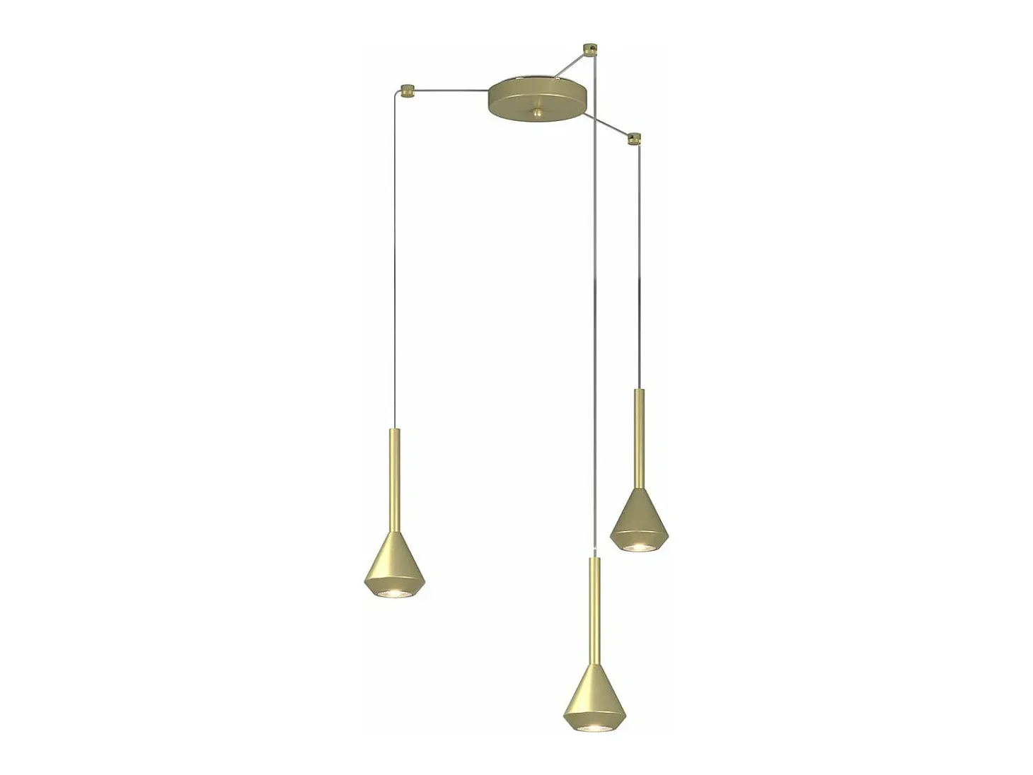 Aygo Sospensione 3 Luci Spostabile Ottone Con Cavo Cm.250