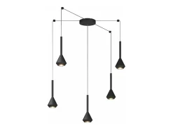 Aygo Sospensione 5 Luci Spostabile Nero Con Cavo Cm.250