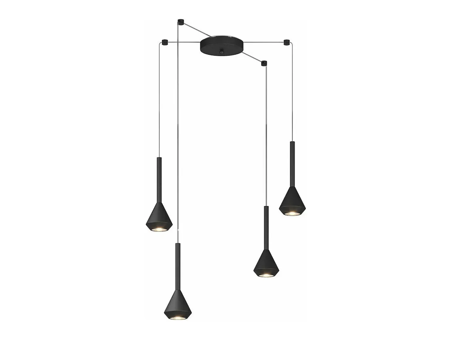 Aygo Sospensione 4 Luci Spostabile Nero Con Cavo Cm.250