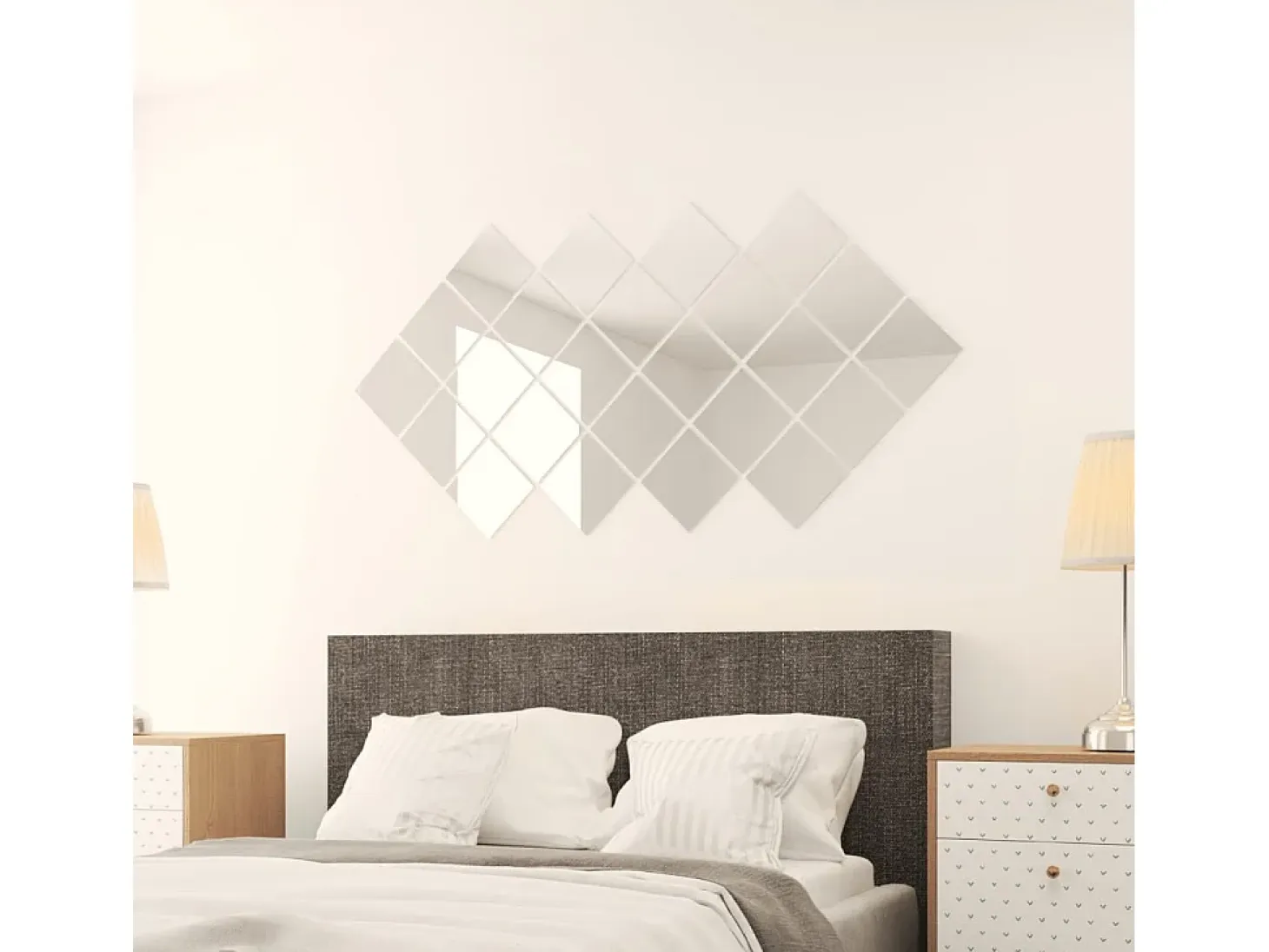Azulejo de espejo de vidrio cuadrado de 24 piezas