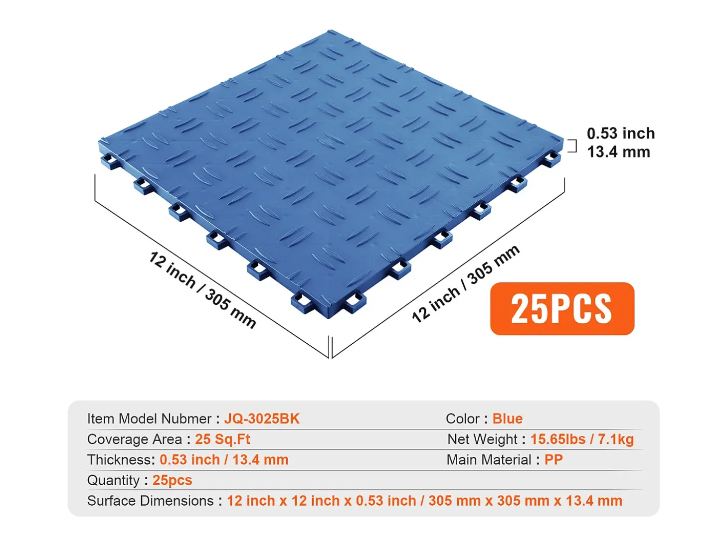 Azulejos para Garaje, SucceBuy, Paquete de 25, 30 × 30 cm, Entrelazados, Azules