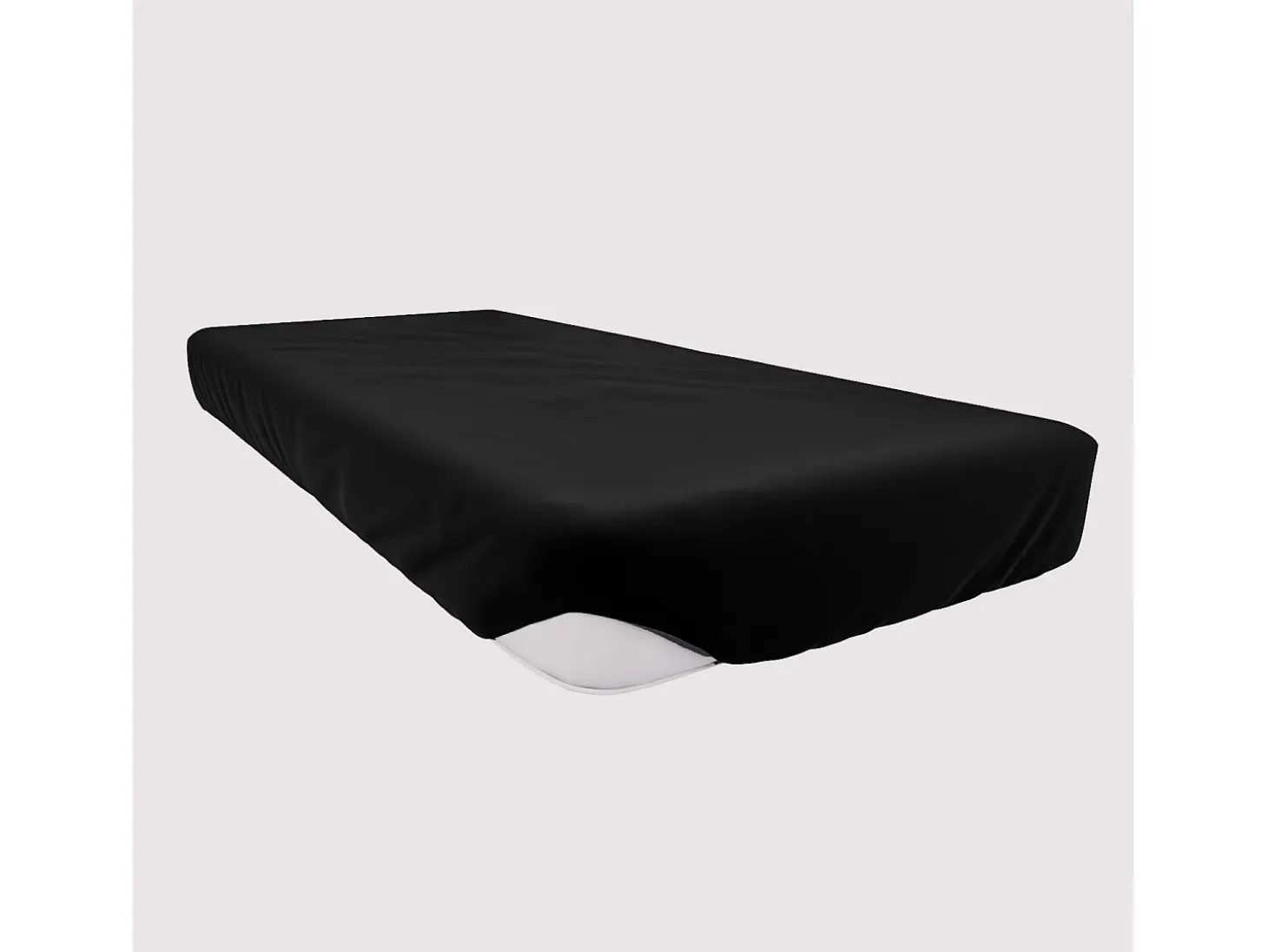 Bajera ajustable de algodón 90x190 cm JERSEY negro