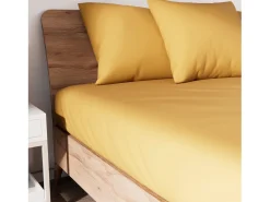 Bajera ajustable de algodón 140x190 cm JERSEY mostaza