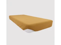 Bajera ajustable de algodón 140x190 cm JERSEY mostaza